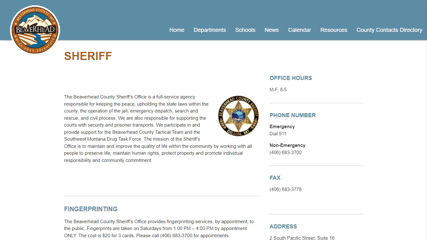 Sheriff Beaverhead County